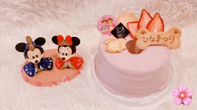 🌸ヒトとワンコとニャンコとシェアするひな祭りケーキでお祝い🌸